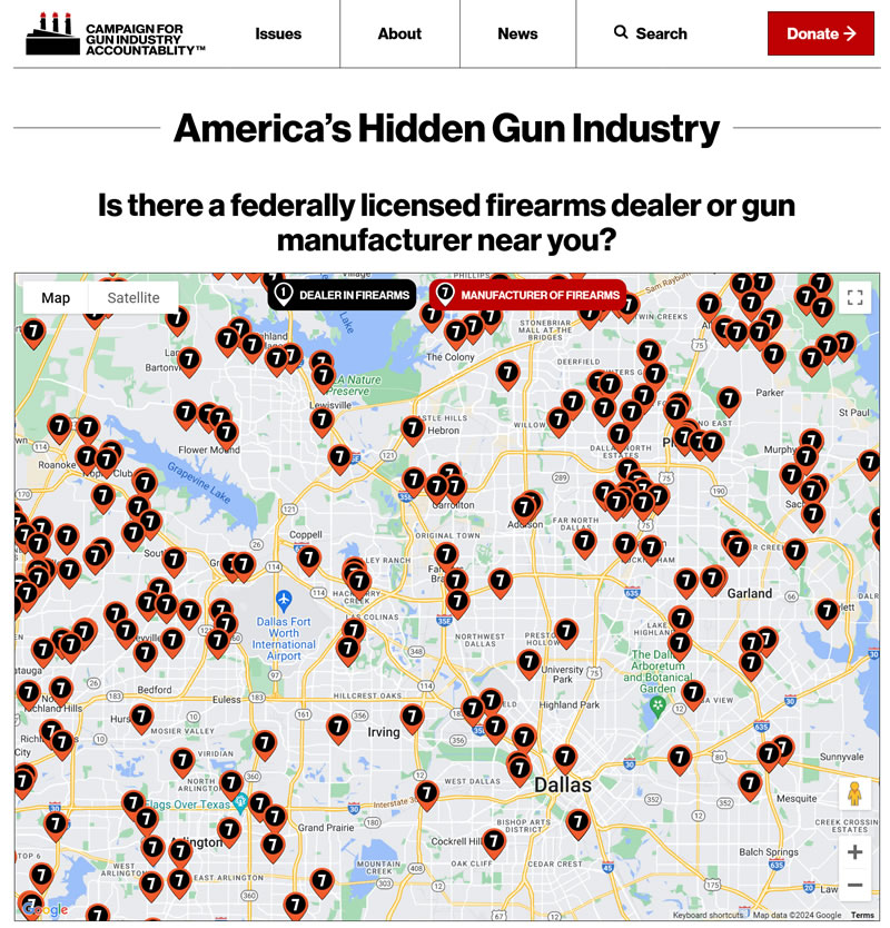 image showing map with gun makers